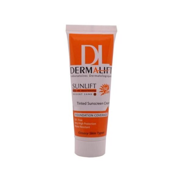 کرم ضد آفتاب SPF50 درمالیفت مناسب پوست چرب شماره 4 حجم 40 میلی لیتر - شن صحرایی